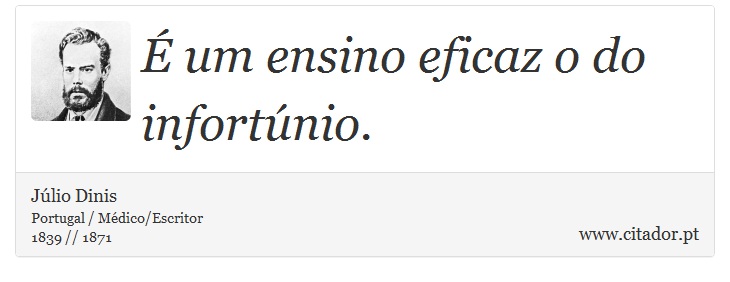 É um ensino eficaz o do infortúnio. - Júlio Dinis - Frases