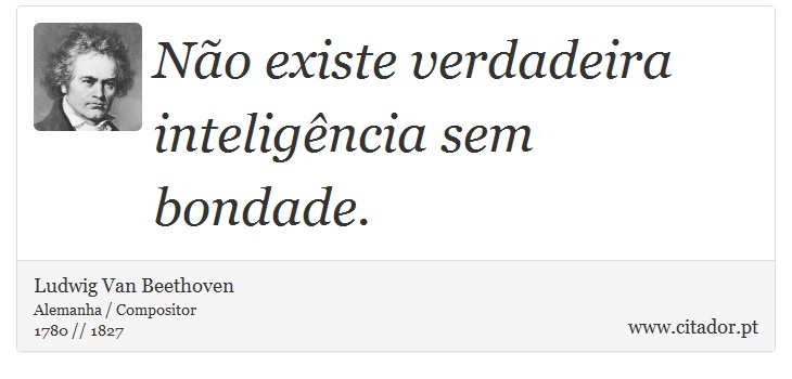 Não existe verdadeira inteligência sem bondade. - Ludwig Van Beethoven - Frases