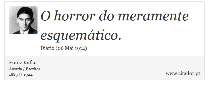 O horror do meramente esquemático. - Franz Kafka - Frases