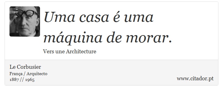 Uma casa é uma máquina de morar. - Le Corbusier - Frases