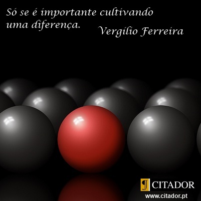 Fazer a Diferença - Vergílio Ferreira : Só se é importante cultivando uma diferença.